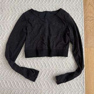 lululemon athletica Black Long Sleeve Crop Top